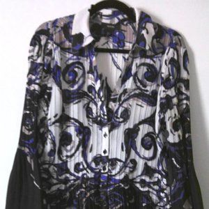 Super Flattering Semi Sheer Alfani Pleated Tunic